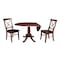 International Concepts Round 42 in Round Top Pedestal Table with 2 Chairs, Espresso, 42 in W, 42 in L, 29.5 in H, Wood K581-42DPT-C613-2 - alternate 4
